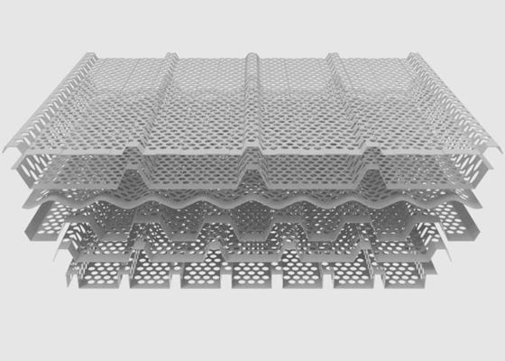 Les panneaux perforés ridés en métal ont adapté les modèles aux besoins du client arbitraires pour les panneaux architecturaux en métal