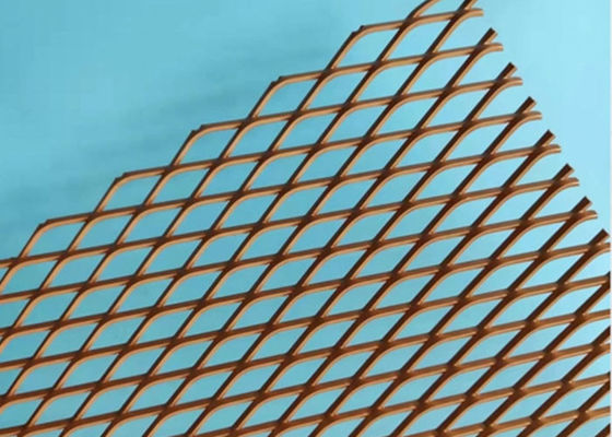 Plafond suspendu en aluminium anodisé à maillage métallique étendu 10x20 mm