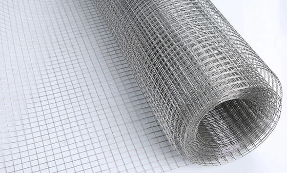 Couleur argentée Clôture 2*2cm Galvanisée filet de fil soudé rouleaux d'acier au carbone