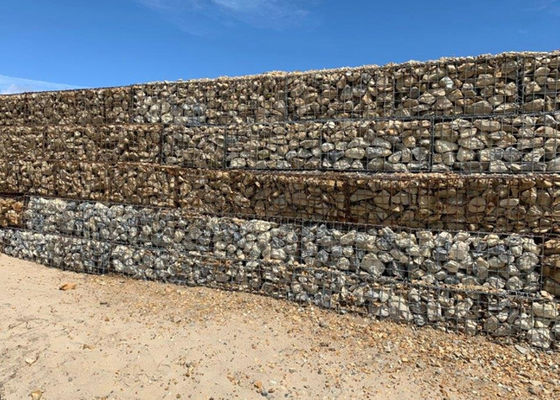 Tissus en treillis hexagonales tissés en treillis Gabion bassins simplement remplis de pierre naturelle pour les canaux