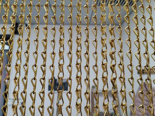 Décoration de porte ou de fenêtre de rideau métallique à chaîne à crochet bleu avec écran à mouche à chaîne