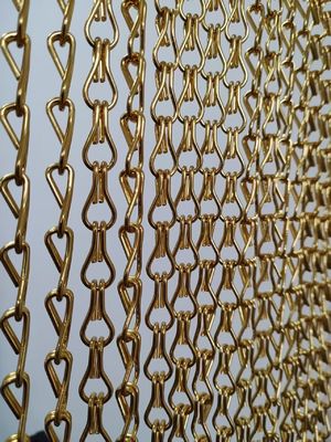 Décoration de porte ou de fenêtre de rideau métallique à chaîne à crochet bleu avec écran à mouche à chaîne