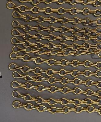Chaîne de rideau métallique en aluminium anodisé noir mat avec crochet de taille 2.0x12x24mm et alliage d'aluminium 6063