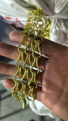 Rideau métallique anodisé en aluminium avec taille de crochet de 1,5x9x17 mm et finition en or rose