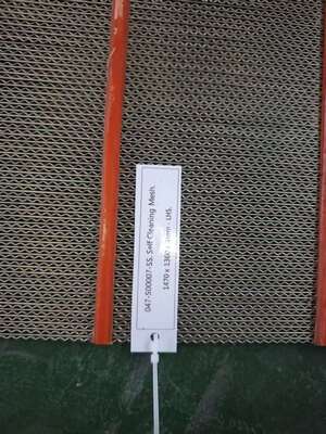 Grille autonettoyante en fil droit SS 304 1470x1360mm Crochet LHS 1,2 mm avec bandes en polyuréthane