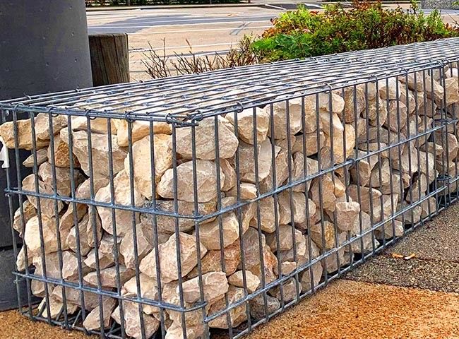 Panier soudé de gabion pour la vue de bord de la route